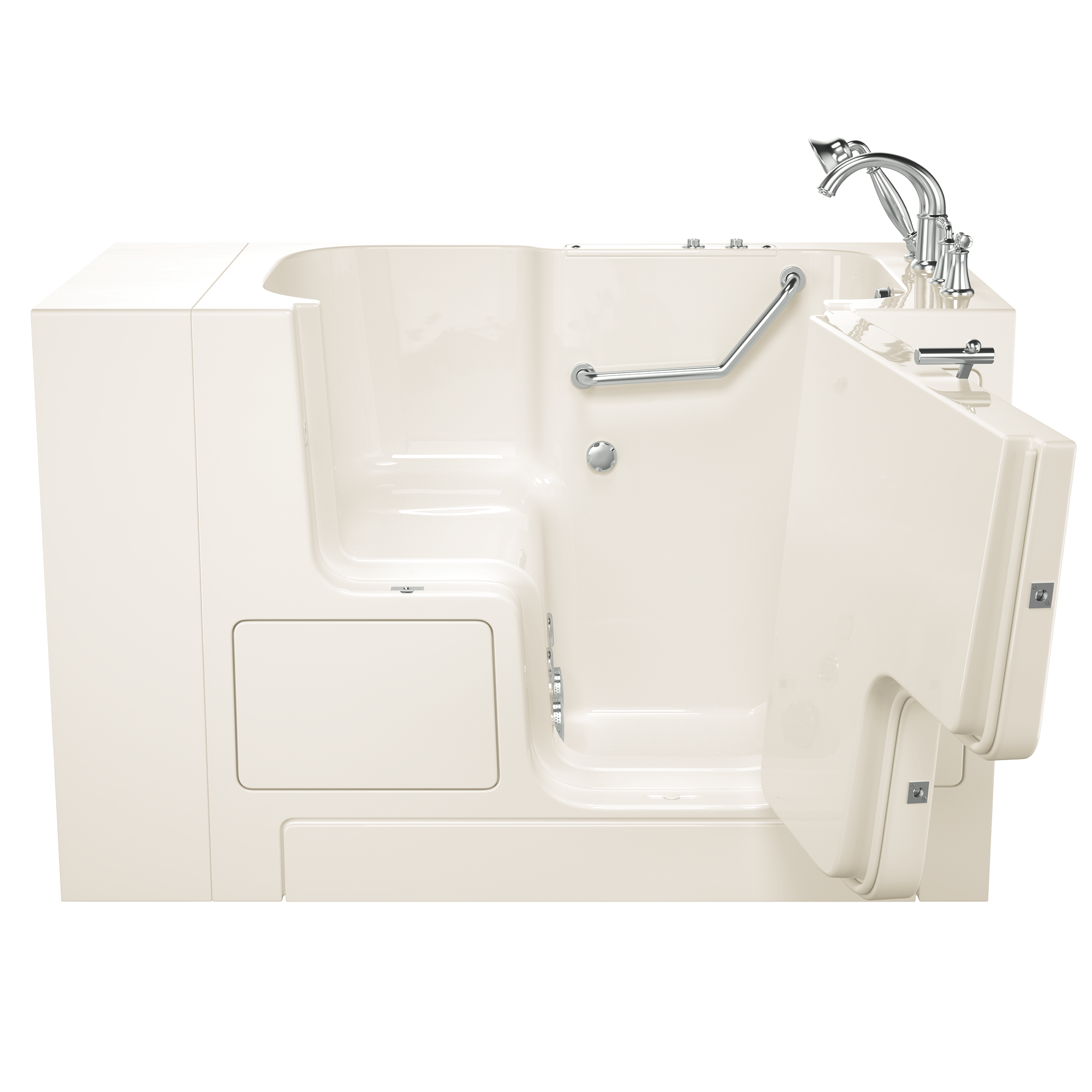 Gelcoat Value Series 32 x 52 -Inch Walk-in Tub With Whirlpool System - Right-Hand Drain With Faucet